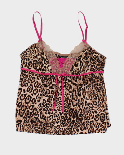 Y2k 00s Leopard Print Cami - M