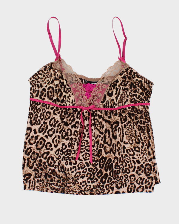 Y2k 00s Leopard Print Cami - M
