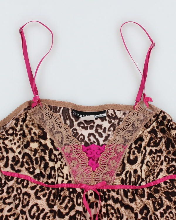 Y2k 00s Leopard Print Cami - M