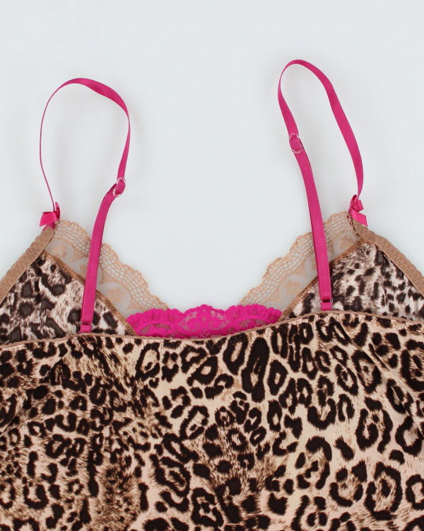 Y2k 00s Leopard Print Cami - M