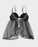 Y2k 00s Victoria's Secret Polka Dot Mesh Cami - M
