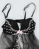 Y2k 00s Victoria's Secret Polka Dot Mesh Cami - M