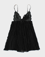 Y2k 00s Victoria's Secret Black Pleated Cami - S