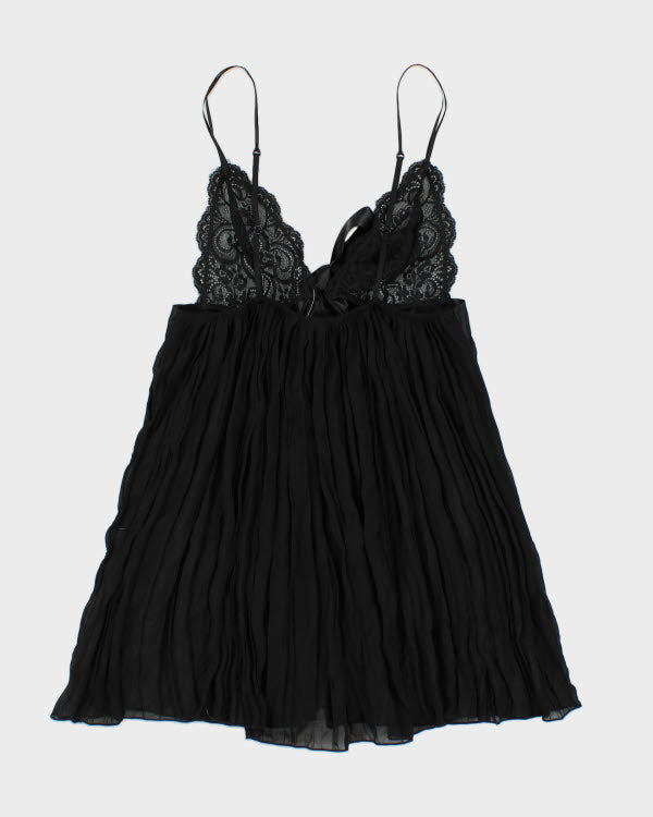 Y2k 00s Victoria's Secret Black Pleated Cami - S