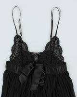 Y2k 00s Victoria's Secret Black Pleated Cami - S