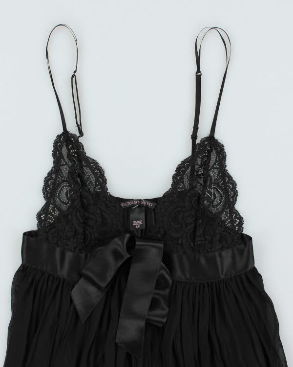 Y2k 00s Victoria's Secret Black Pleated Cami - S