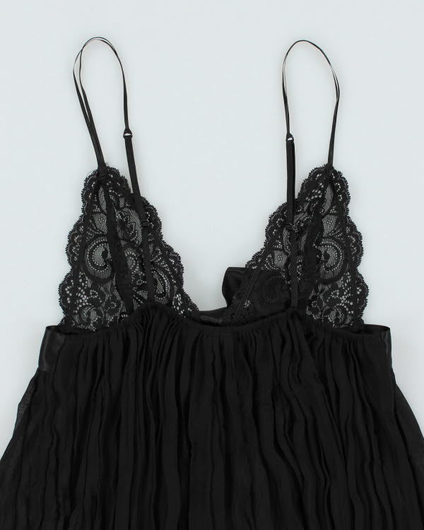 Y2k 00s Victoria's Secret Black Pleated Cami - S