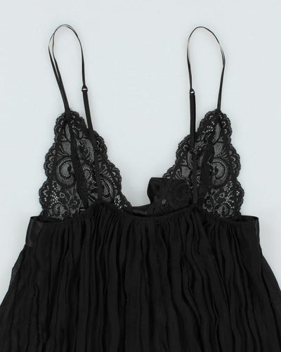 Y2k 00s Victoria's Secret Black Pleated Cami - S