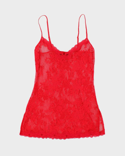 Y2k 00s Victoria's Secret Red Lace Cami - XS