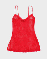 Y2k 00s Victoria's Secret Red Lace Cami - XS
