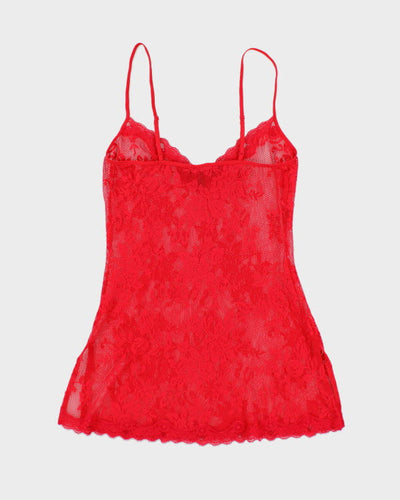 Y2k 00s Victoria's Secret Red Lace Cami - XS