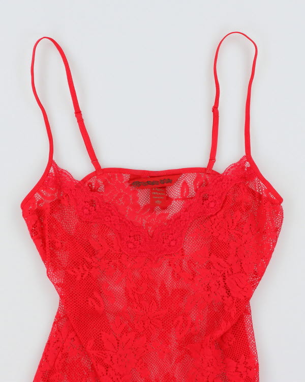 Y2k 00s Victoria's Secret Red Lace Cami - XS