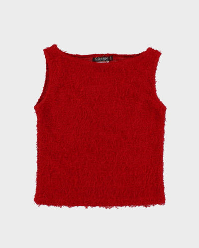Vintage Garage Clothing Red Shaggy Top - M