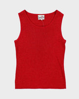 Y2k 00s Smart Girl Red Sparkly Knit Top - S