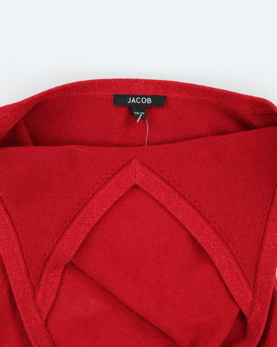 Vintage 90s Jacob Red Knit Halter Top - XS