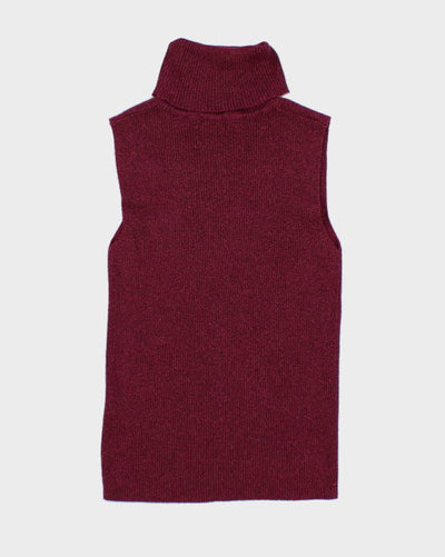 Y2k 00s Mexx Purple Glitter Polo Neck Top - XS