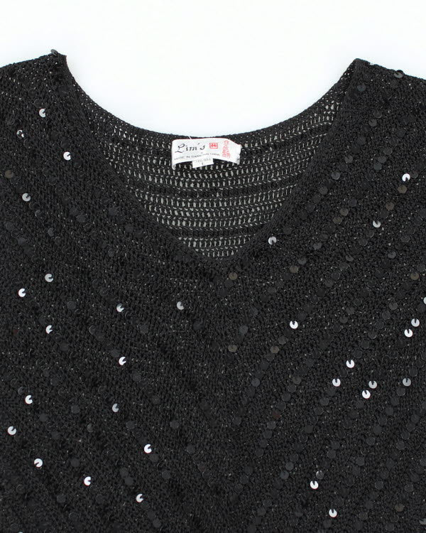 Y2k 00s Sequin Beaded Crochet Top - L