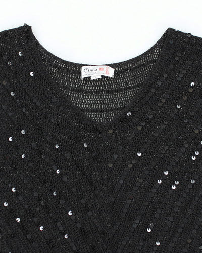 Y2k 00s Sequin Beaded Crochet Top - L