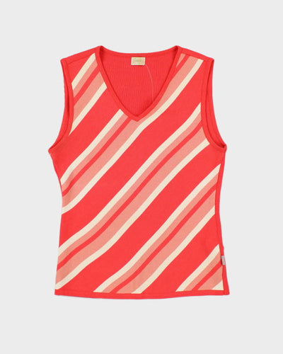 Y2k 00s ab.fz Stripe V-neck Knit Top - S