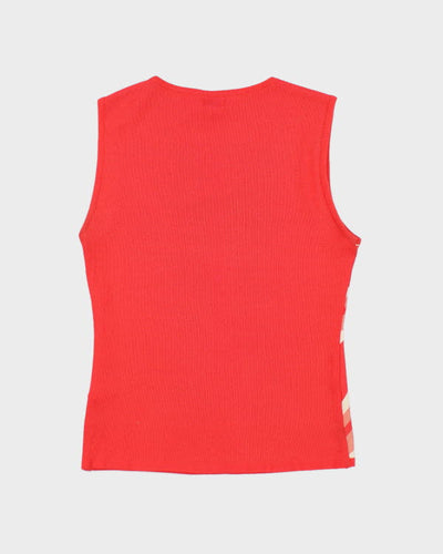 Y2k 00s ab.fz Stripe V-neck Knit Top - S
