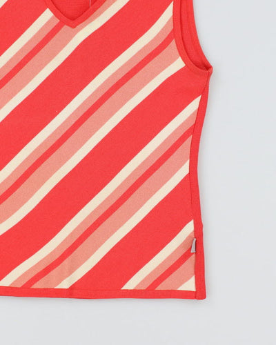 Y2k 00s ab.fz Stripe V-neck Knit Top - S