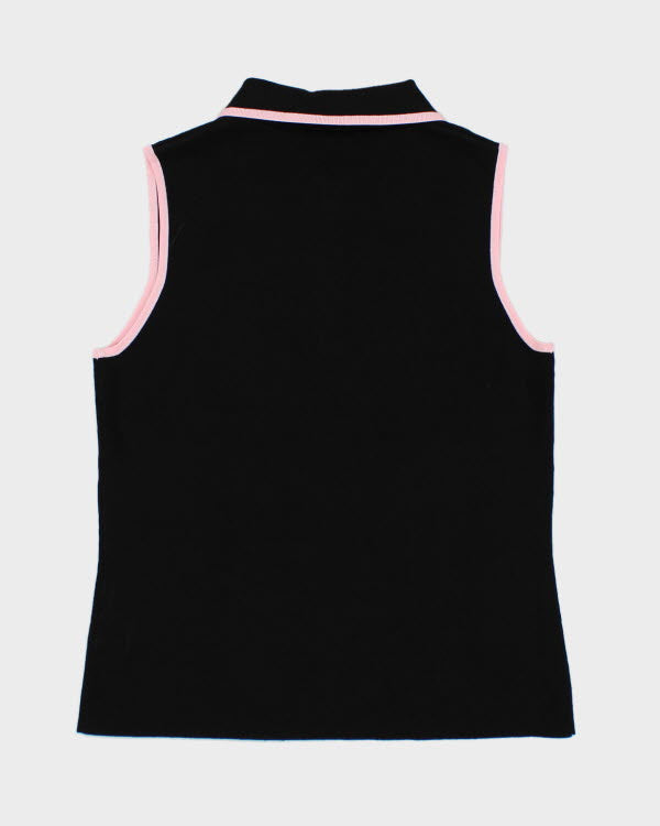 Y2k 00s Belldini Black Zip-up Knit Top - XL