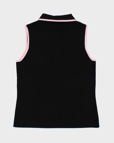 Y2k 00s Belldini Black Zip-up Knit Top - XL