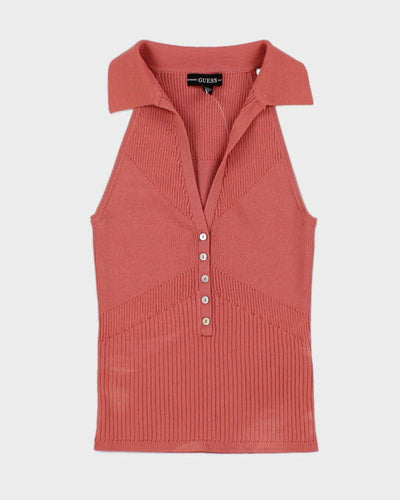 Y2k 00s Guess Knit Collar Top - XS