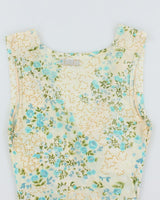 Y2k 00s Mesh Floral Ruched Top - S