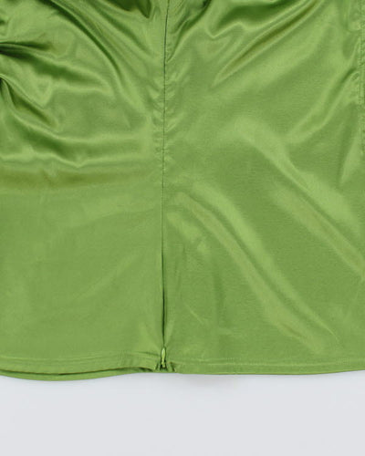 Y2k 00s Le Chateau Green Satin Shirt - M