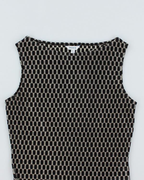 Vintage Y2k 00s Ricki's Pattern Plisse Top - S