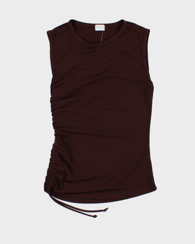Y2k 00s Suzy Brown Ruched Top - S