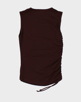 Y2k 00s Suzy Brown Ruched Top - S