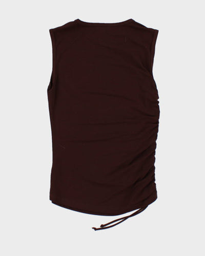 Y2k 00s Suzy Brown Ruched Top - S