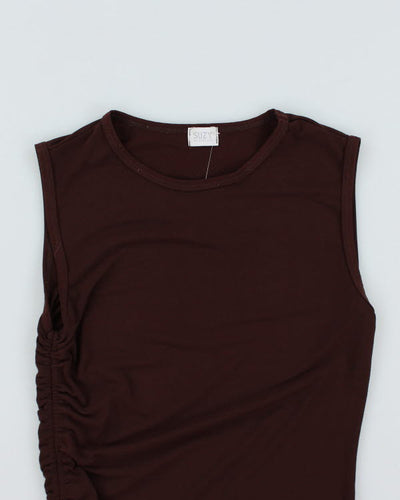 Y2k 00s Suzy Brown Ruched Top - S