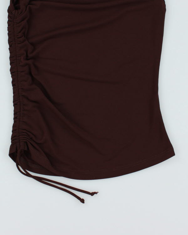 Y2k 00s Suzy Brown Ruched Top - S