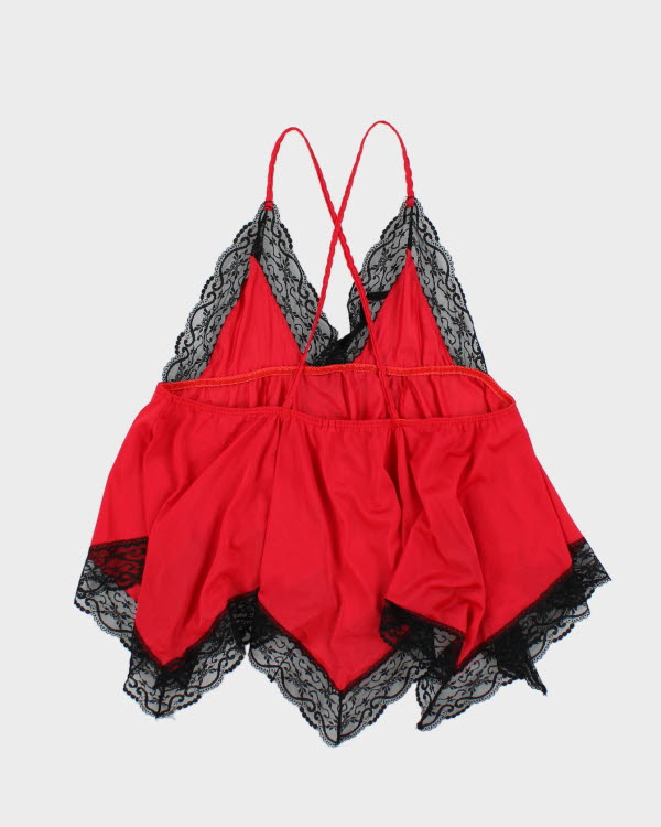 Y2k 00s Red Handkerchief Hem Cami - M
