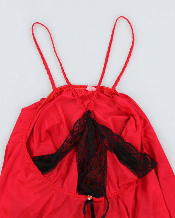 Y2k 00s Red Handkerchief Hem Cami - M