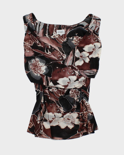 Y2k 00s Cleo Floral Mesh Cami - XS