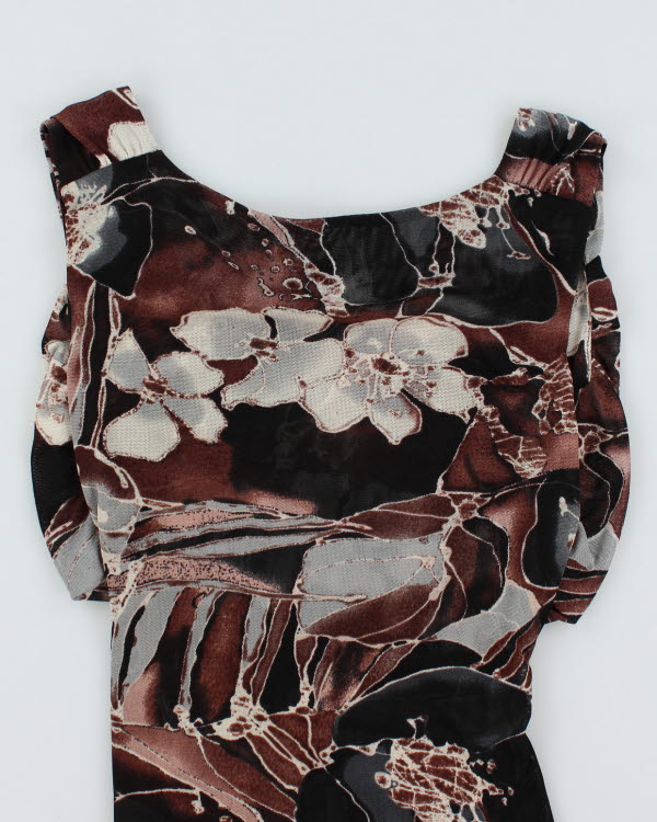 Y2k 00s Cleo Floral Mesh Cami - XS