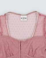 Y2k 00s Iceni Pink Polka Dot Top - XS