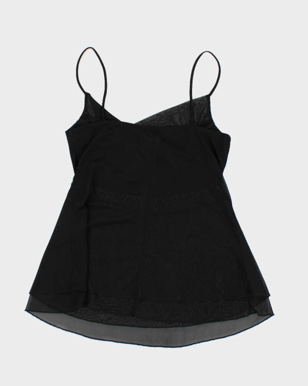 Y2k 00s M Collection Mesh Cowl Neck Sequin Cami - L