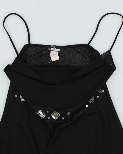 Y2k 00s M Collection Mesh Cowl Neck Sequin Cami - L