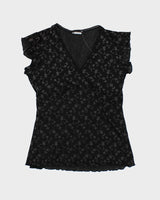 Y2k 00s M Collection Floral Mesh Top - M