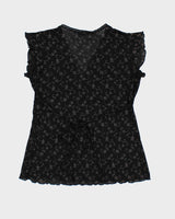 Y2k 00s M Collection Floral Mesh Top - M