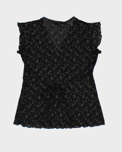 Y2k 00s M Collection Floral Mesh Top - M