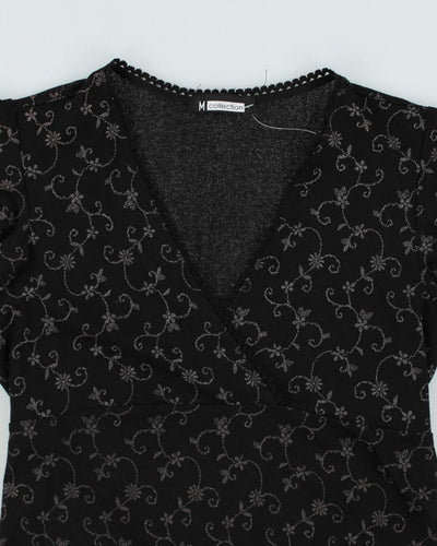 Y2k 00s M Collection Floral Mesh Top - M