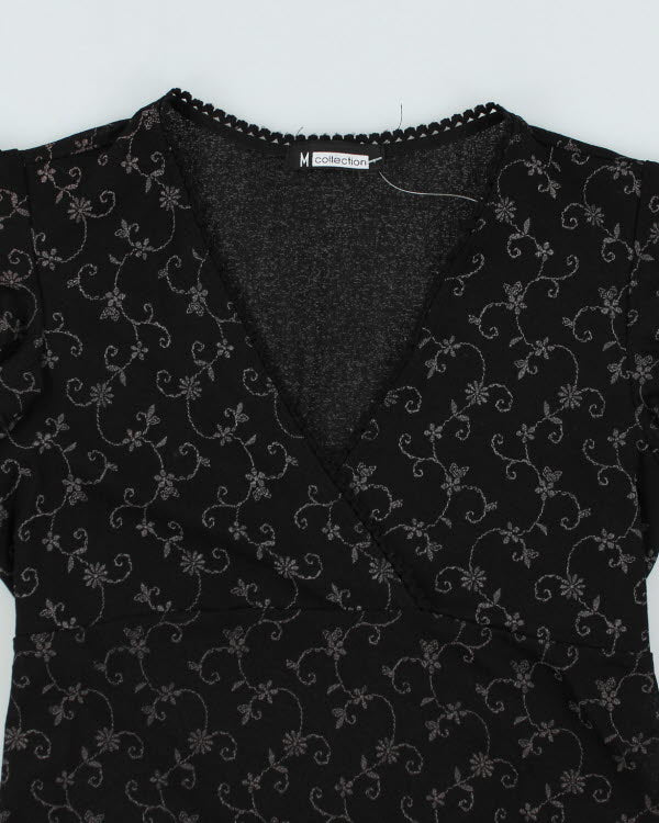 Y2k 00s M Collection Floral Mesh Top - M