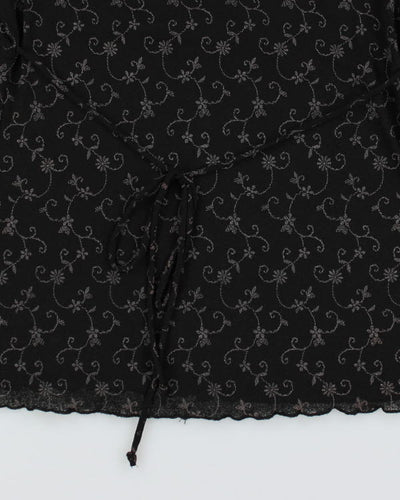 Y2k 00s M Collection Floral Mesh Top - M