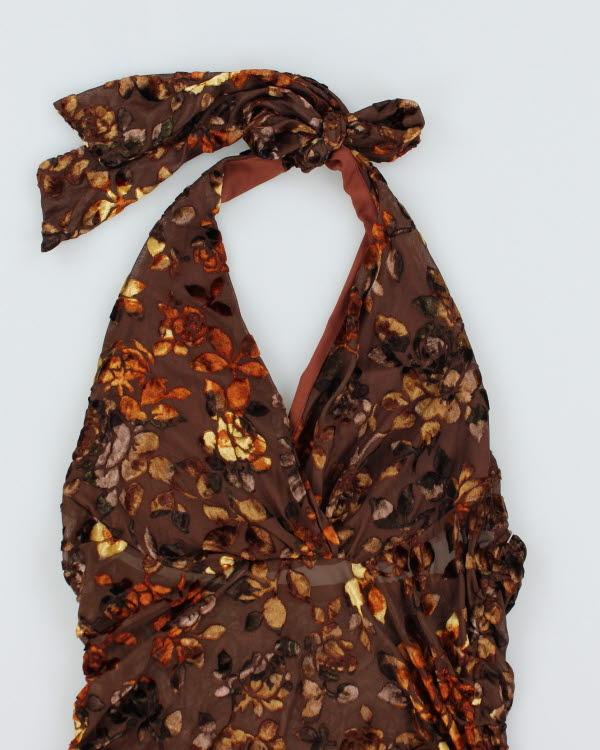 Y2k 00s Floral Halter Neck Top - M